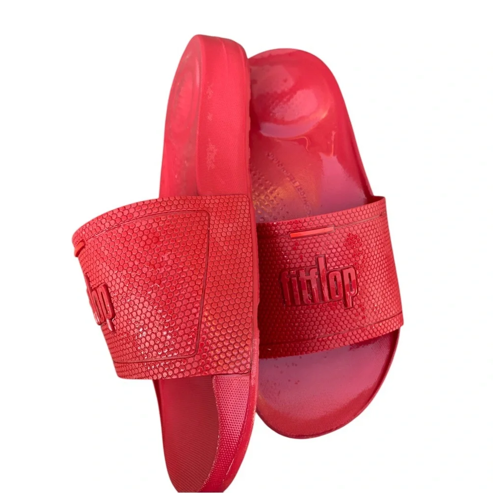 FitFlop Red Slide Sandals for Casual Comfort - Picture 2 of 6